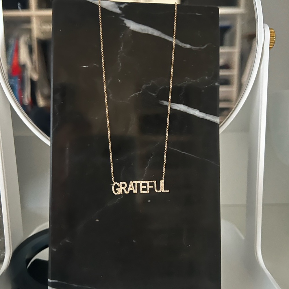 Diamond GRATEFUL Mantra Necklace